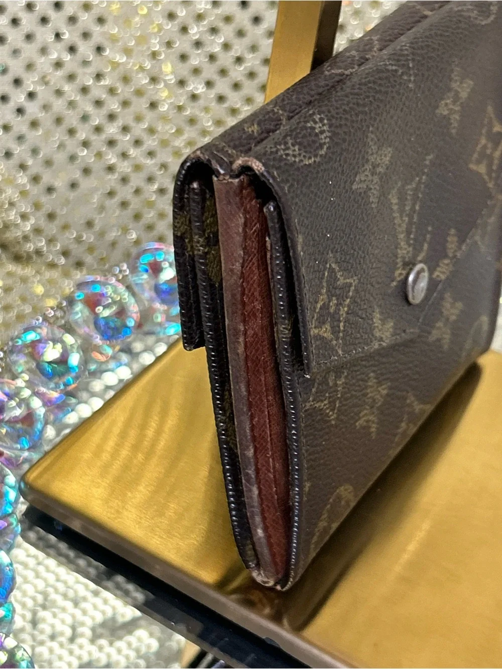 Louis Vuitton Monogram Envelope Wallet in Brown and Gold